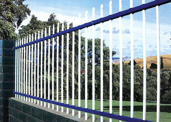 Steel Security Fencing System White Powder Coated Garrison Security Fence Panels 1800 mm, 2100 mm