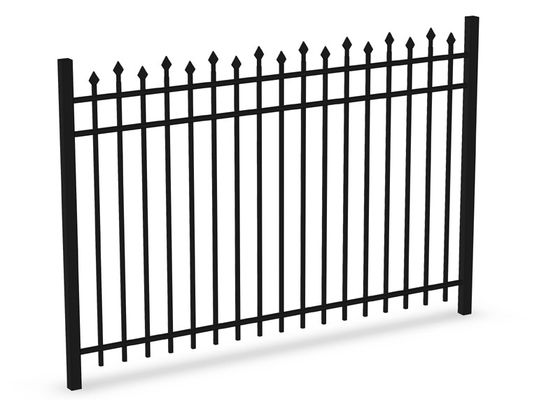 Security Garrison Fence Panel Black Powder Coated Squash Top 40mm*1.6mm Rails