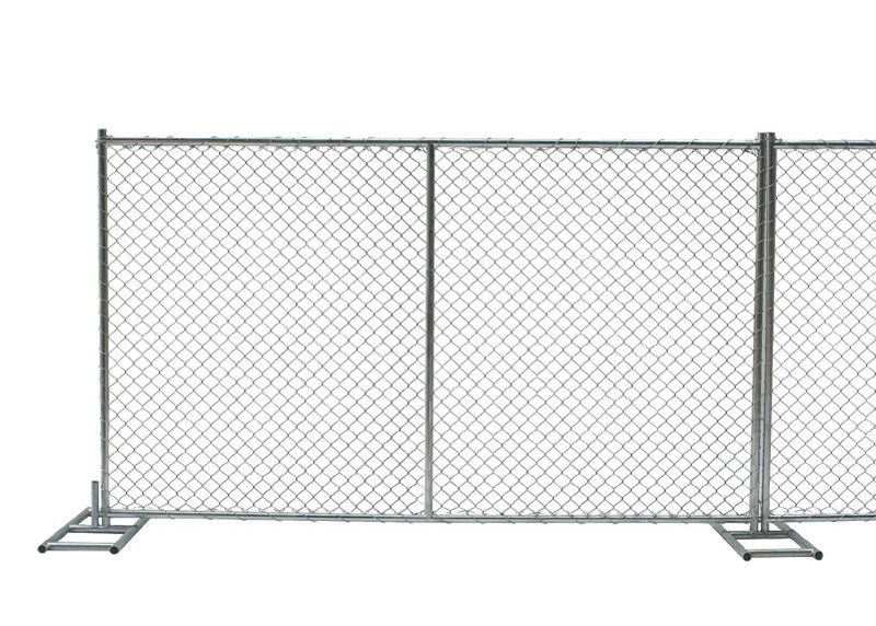Construction Temporary Chain Link Fence Panels Silver Color 6'H X 12'L