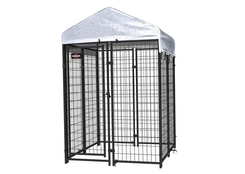 Black Powder Coated Modular Dog Kennels Welded Wire 8 X 4 X 6 Feet