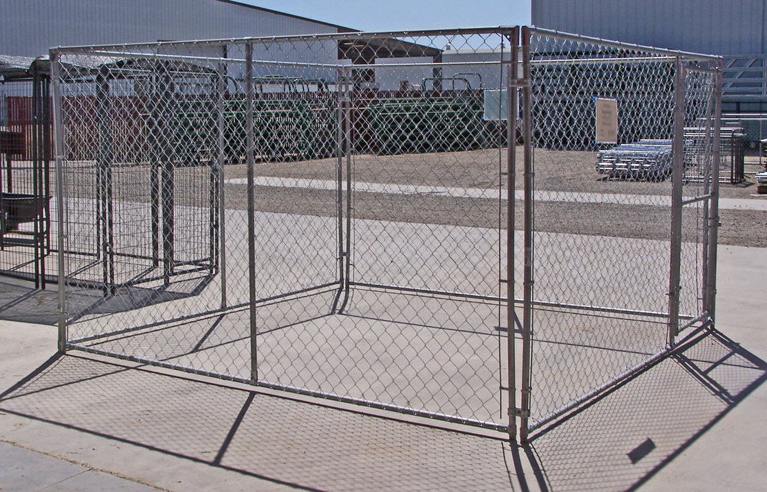 Chain Link Fence Dog Kennel , Galvanized Chain Link Dog Run Kennel 13 X
