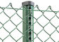 PVC Coated Chain Link Mesh Fence , Wire Mesh Fencing Twisted Edge