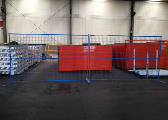 Galvanized Construction Site Fencing Strong Strength With Concrete Stands