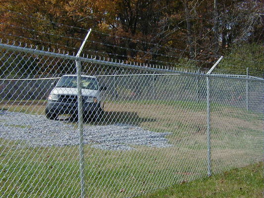 PVC Coating Gi Chain Link Fence 8ft Height With 2in Mesh And 10ft Post Spacing