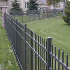 Industrial Tubular Steel Fencing Black 2100x2400mm Metal Fencing Panels