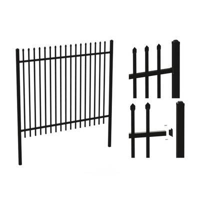 Galvanized 6ftx8ft Anti Rust Security Steel Metal Wrought Iron Fence