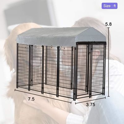Powder Coated Heavy Duty Dog Kennel 5.8'' X 7.5'' With Roof
