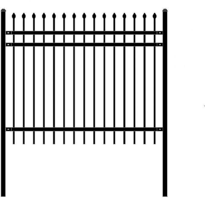 Metal Picket Ornamental Iron Wrought Fence Galvanized 8ft 7ft