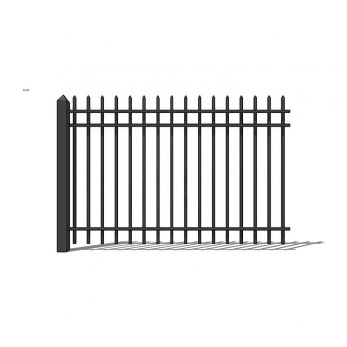 Metal Picket Ornamental Iron Wrought Fence Galvanized 8ft 7ft